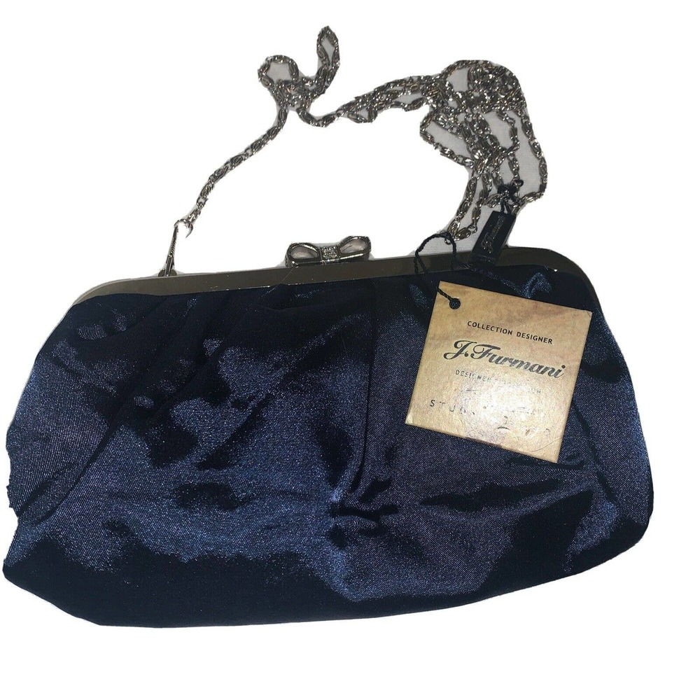 J Furmani Designer Collection Studio Milano Satin Clutch w Rhinestones -